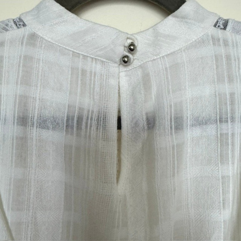 Veronica Beard Sol White Cotton Lace Ruffle Blouse Top | Size S |$295 Designer - Picture 10 of 10